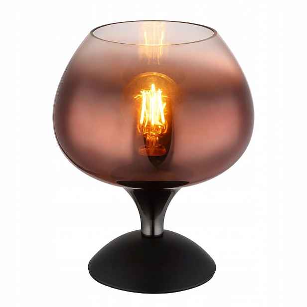 Černá stolní lampa Maxy s měkkým leskem do kanceláře a pracovny Globo