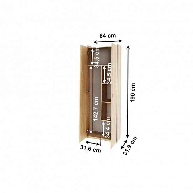 NATALI kombinovaná skříň, dub sonoma, typ 6