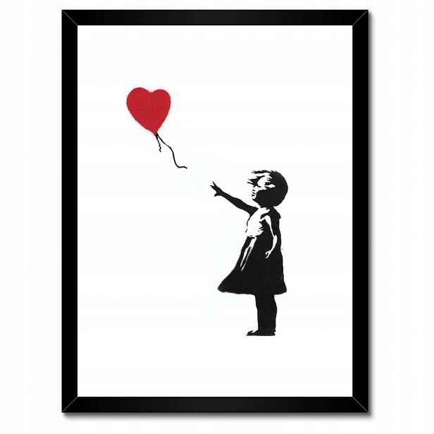 Plakáty v rámu 30x40 Dívka s balónkem