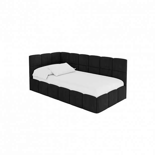 ALTDECOR JEDNOLŮŽKOVÁ POSTEL pro mládež s úložným prostorem vpravo, bez matrace - LIVY 80x200 černá