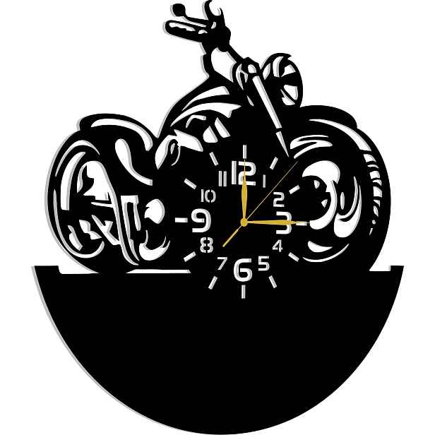Hodiny Pro Motocyklistu Motorkáře Dárek 80 CM 3D
