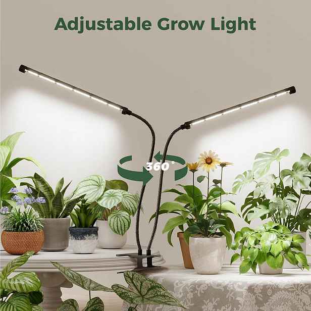 Led Lampa Na Rostliny Full Spectrum Časovač 3/9/12H 2 Ramena Klip