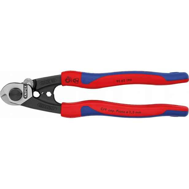 Nůžky na lana ocelové, leštěné 190 mm 95 62 190 Knipex