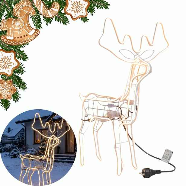 Sob neonová Led 110 cm pohyblivá hlava teplá bílá IP44 dekorace zahrada dům