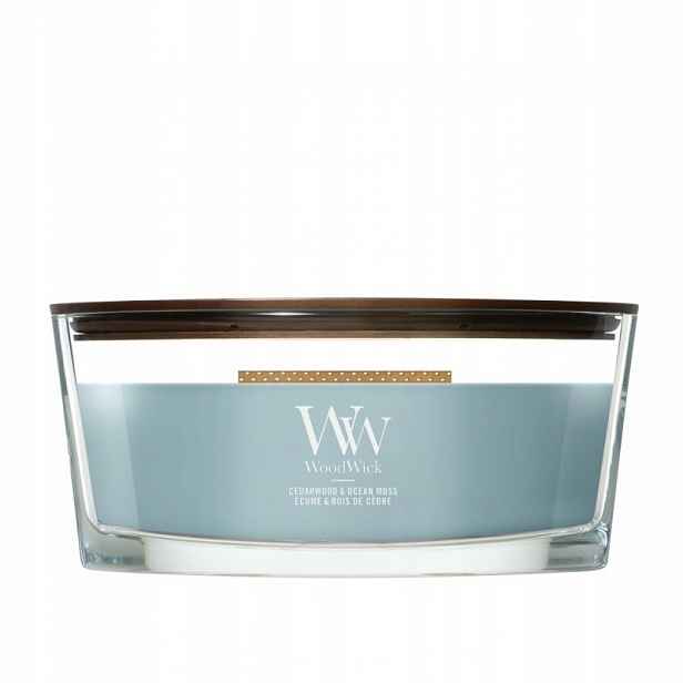 WoodWick Cedarwood & Ocean Moss – vonná svíčka elipsa 453 g