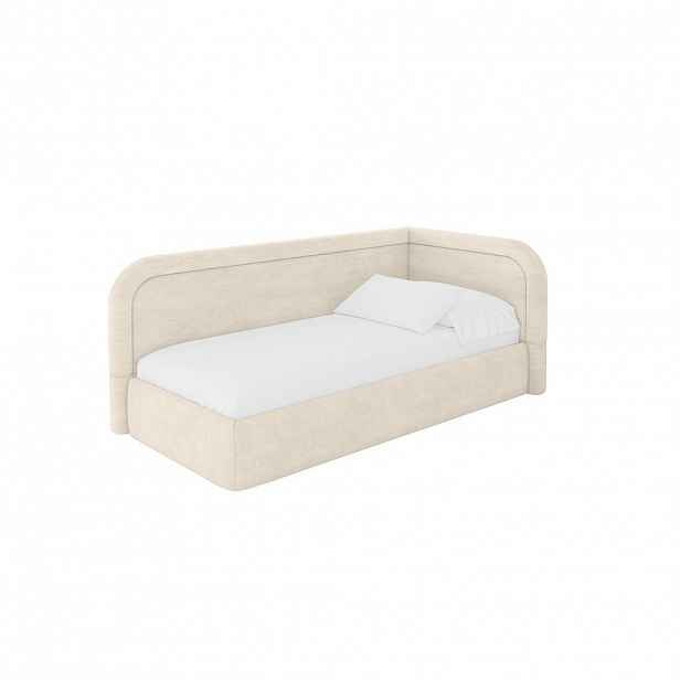 ALTDECOR JEDNOLŮŽKOVÁ POSTEL pro mládež s úložným prostorem a matrací H3/H4, vlevo - JOVY 90x200 béžová
