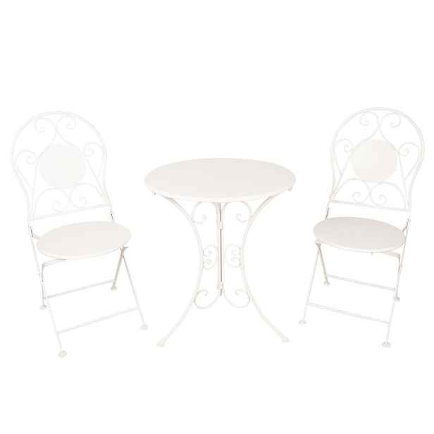 3dílný bistro set zahradního skládacího nábytku Axelle - Ø 60*70 / 2x Ø 40*40*92 cm Clayre & Eef