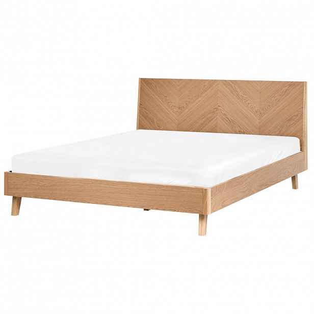 Beliani POSTEL s roštem 160/200 cm Světle hnědá Wizernes