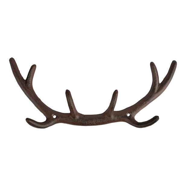 Hnědý kovový nástěnný věšák Antlers – Esschert Design