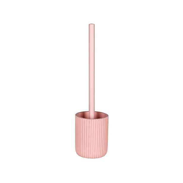 Keramická WC štětka CREMA pudrová růžová 9x36 cm Mybesthome název: toaletní štětka