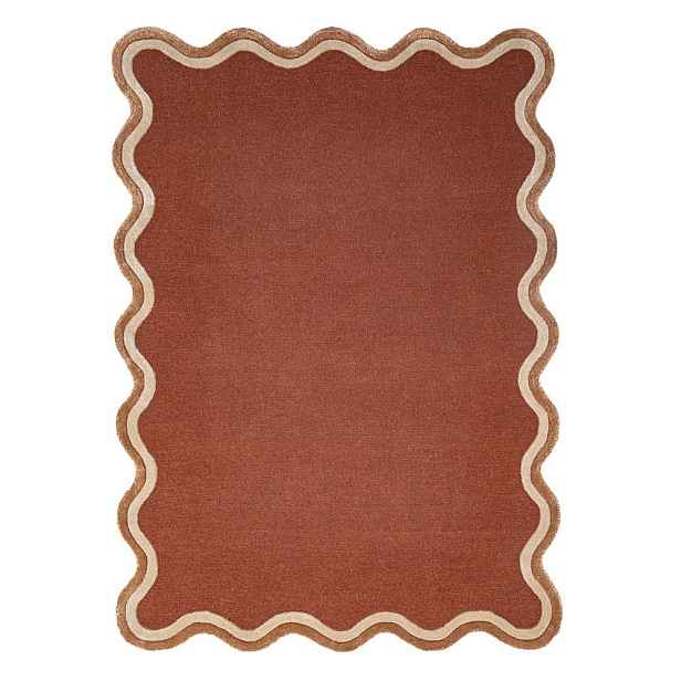 Ručně tkaný koberec s příměsí vlny v terakotové barvě 160x230 cm Rivo Wool – Flair Rugs