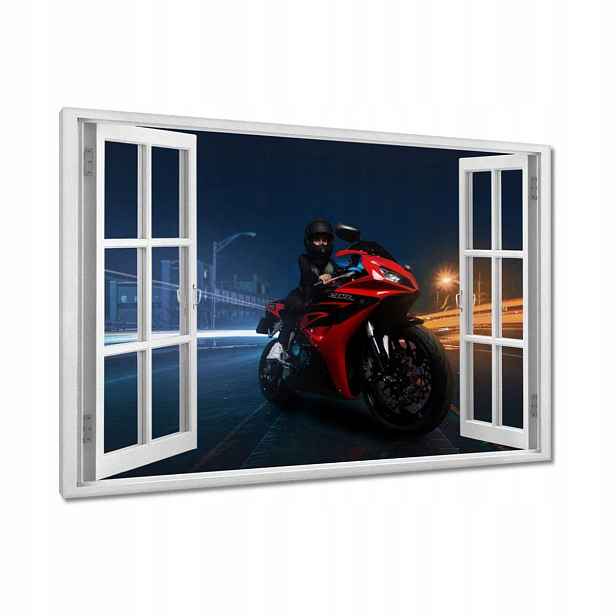 Obrazy 90x60 Červený motocyklový závodník