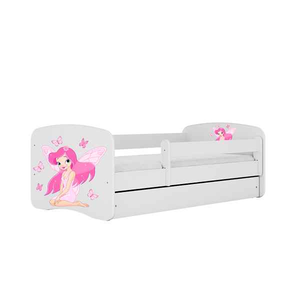 Kocot kids Dětská postel Babydreams víla s motýlky bílá, varianta 80x160, bez šuplíků, bez matrace