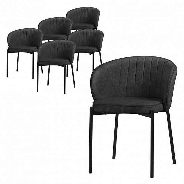 ML-DESIGN JÍDELNÍ ŽIDLE, sada 6 ks, antracitová