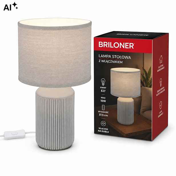 Noční lampa E27 stolní keramická s stínítkem do ložnice, obývacího pokoje, kanceláře