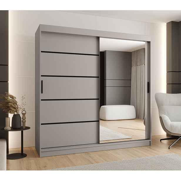 Šatní skříň Abi Rubino V2 Rozměry: 200 cm, Barva korpusu + barva dveří: Kašmír