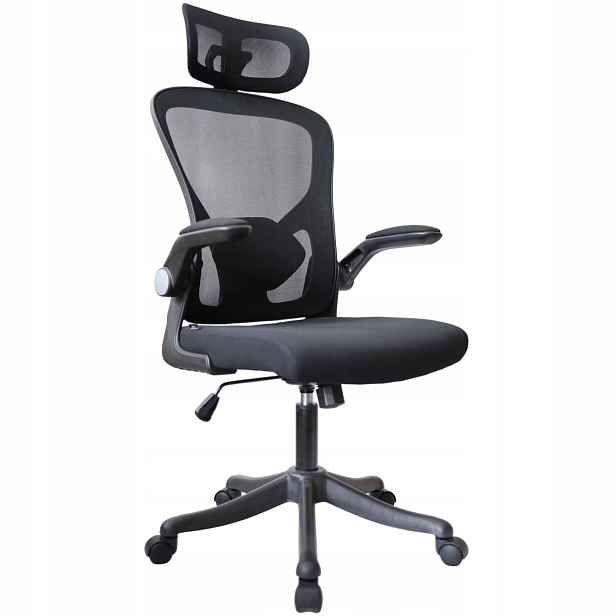 Ergonomické síťované křeslo černé barvy s Regulací 120 kg Spacetronik, stolní