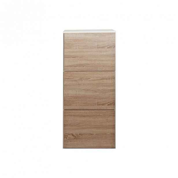 Hnědý botník s bílým korpusem TemaHome Bamboo