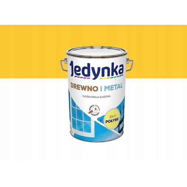 Jedynka Olejová alkydová smaltovaná hmota na dřevo a kov, leskle žlutá, 5 l
