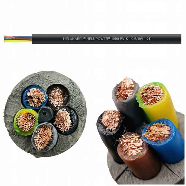 Kabel Helupower 1000 Rv-k 5G16 vnější zemní 5 x 16 mm lanko 1 m