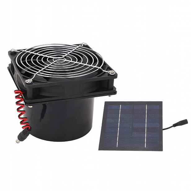 Ventilátor Napájený Solární Energií, 50W Kemp, Skleníky, Přístřešky