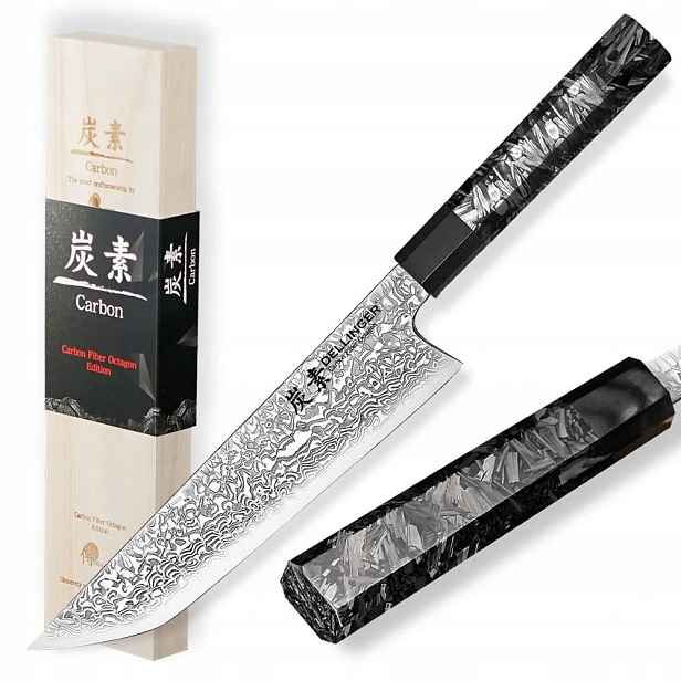 Kuchyňský nůž Chef/Sakimaru 215 mm Dellinger Carbon Fiber Octagon