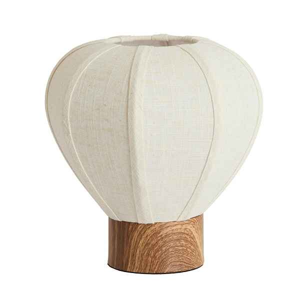 Krémová kovová stolní lampa s textilním stínidlem (výška 23,5 cm) Kyzo – Light & Living
