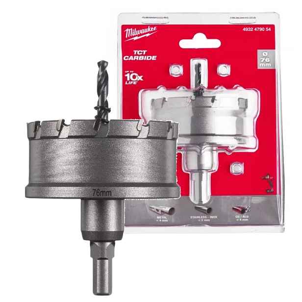 Milwaukee Korunkový Vrták s karbidem pro hliníkovou ocel Inox 76 mm Tct