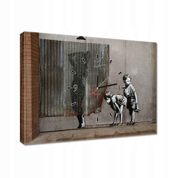 Nástěnné hodiny 60x40 Banksy sledování