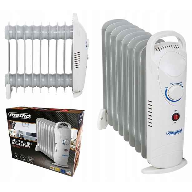Olejový radiátor 9 žeber 1000W Plynulá regulace teploty 230V