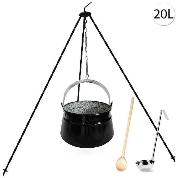 Perfect Home Kotlík s trojnožkou, vařečkou, naběračkou, 20L, 4ks, Set-101