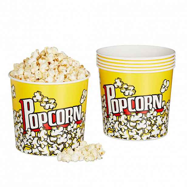 Relaxdays KÝBLÍK Žlutý 6dílná-sada na popcorn plastový