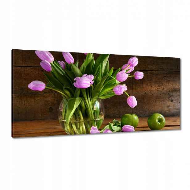 Obrazy 180x90 Fialové tulipány