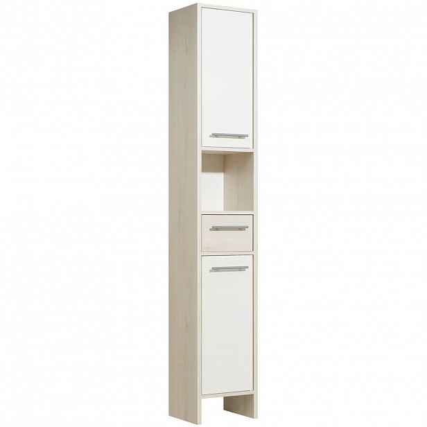Carryhome VYSOKÁ SKŘÍŇ, bílá, barvy pinie, 33/196/28 cm