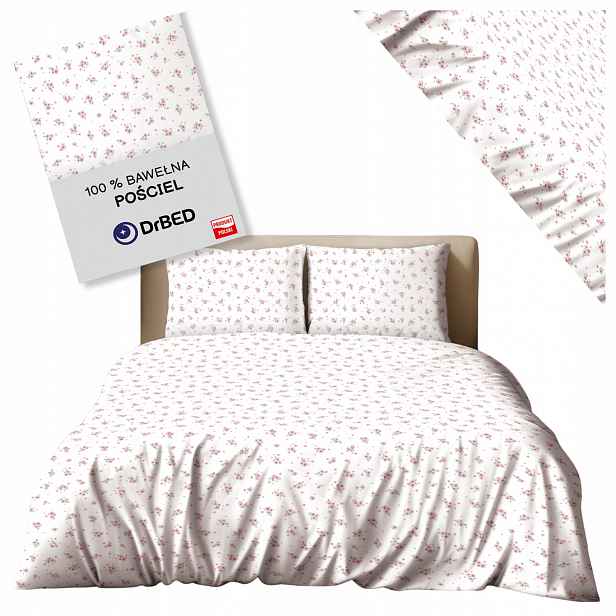 Povlečení 140x200 Bavlna 100% Komplet na zip Jemné Květiny