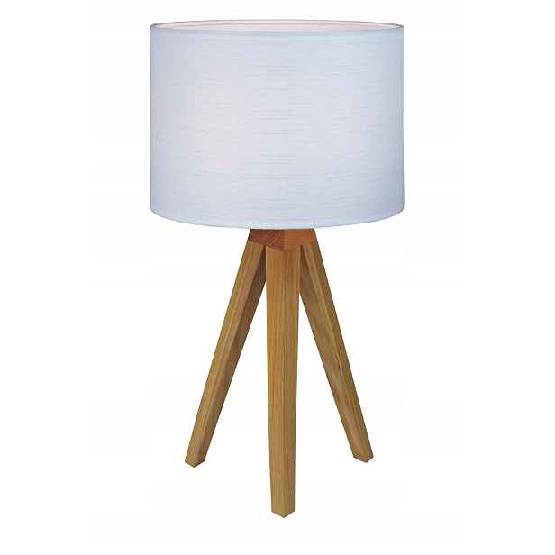 Stolní lampa na dřevěné trojnožce, bílá, do ložnice Markslojd