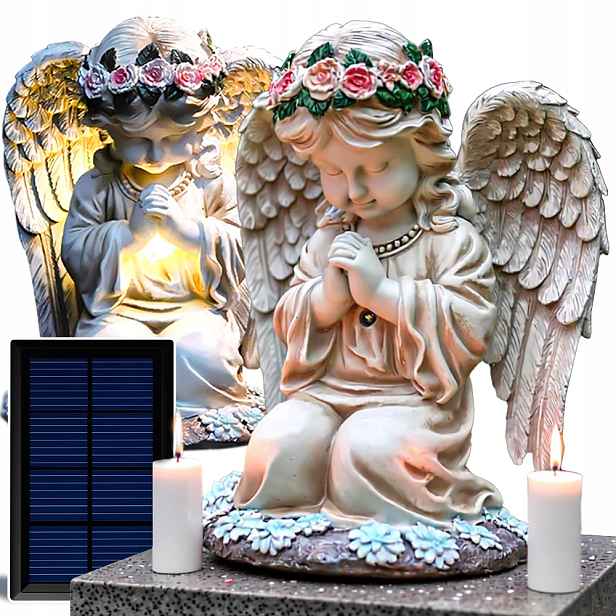 Andělský solární Led anděl na svátek mrtvých Vánoce hrob dítěte