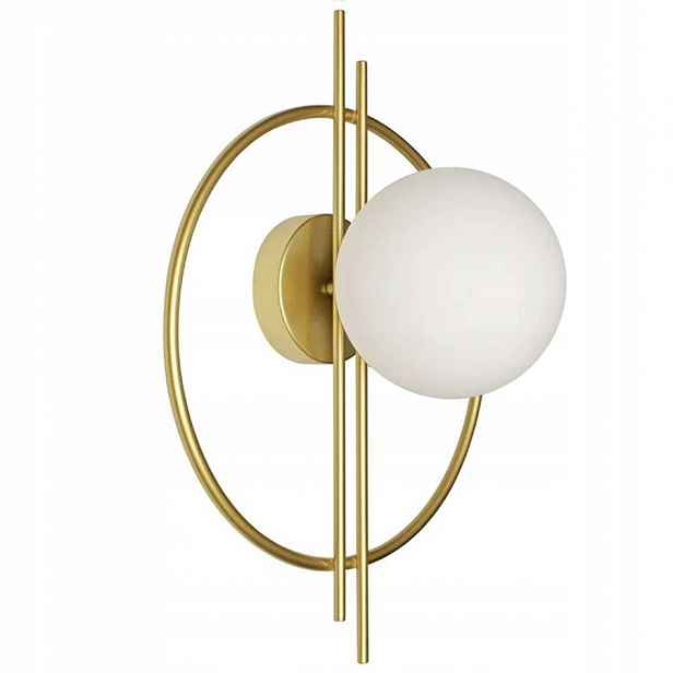 Geometrická Lampa Nástěnná Zlatá Bílá Koule Vnitřní Glamour Gold