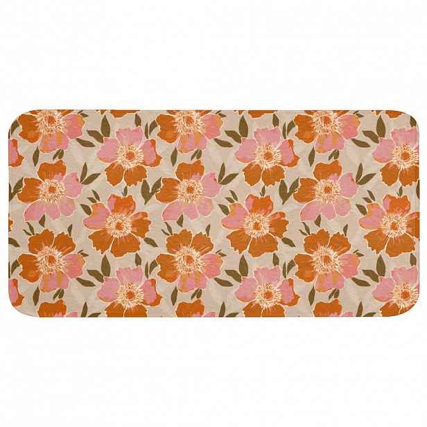 OnlyWow KOUPELNOVÁ PŘEDLOŽKA Květiny - Motiv - Retro 120x60 cm