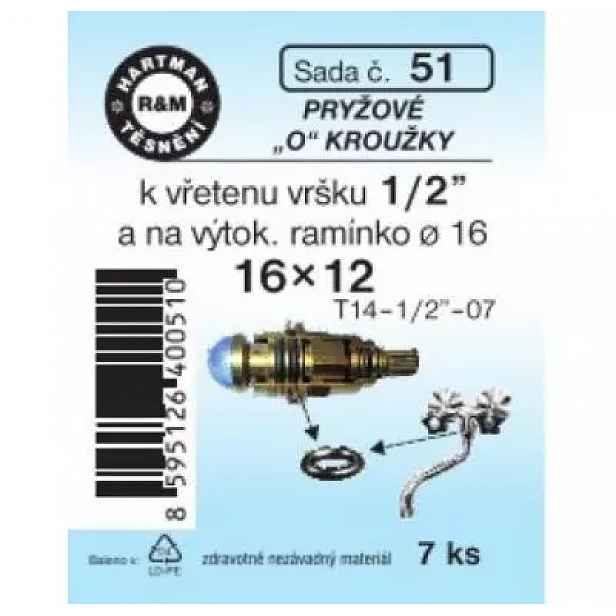 sada "O" kr.vřetena bater. 1/2" - 16x12 - 7