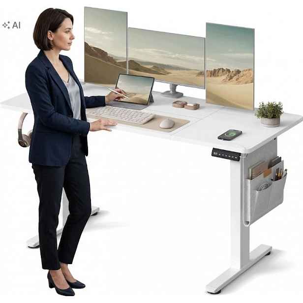 Elektrický psací stůl 140 x 60 cm Tiché nastavení 72-120 cm Paměť