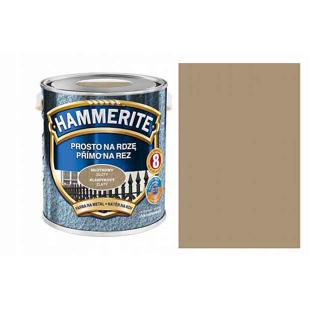 Hammerite Přímo Na Rzi, Zlatý Kladívkový 2,5 L