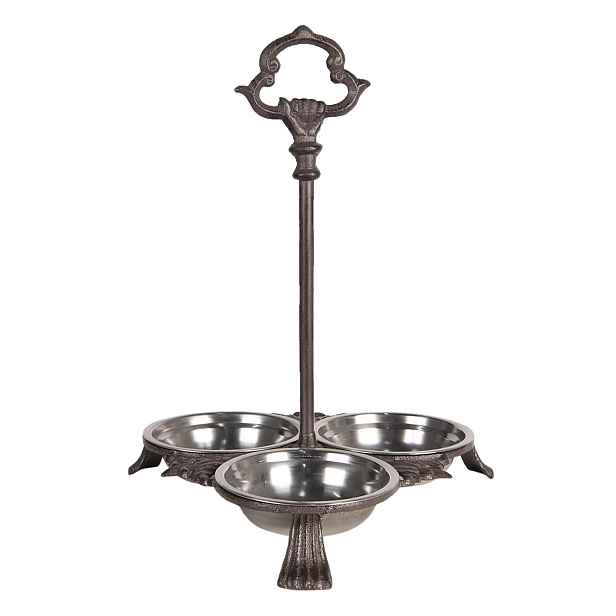 Misky v kovovém stojanu s úchytem - 31*30*37 cm / 3*0,5L Clayre & Eef