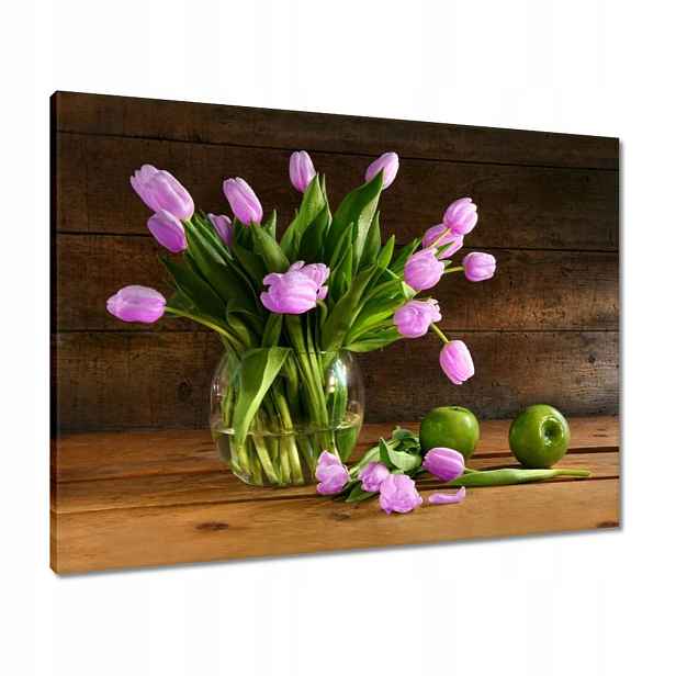 Obrazy 80x60 Fialové tulipány