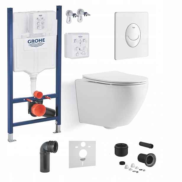 Grohe Wc mísa Tornado s deskou tlačítko podomítkový set Premium