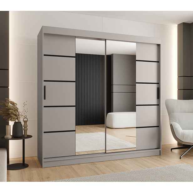 Šatní skříň Abi Rubino V4 Rozměry: 200 cm, Barva korpusu + barva dveří: Kašmír