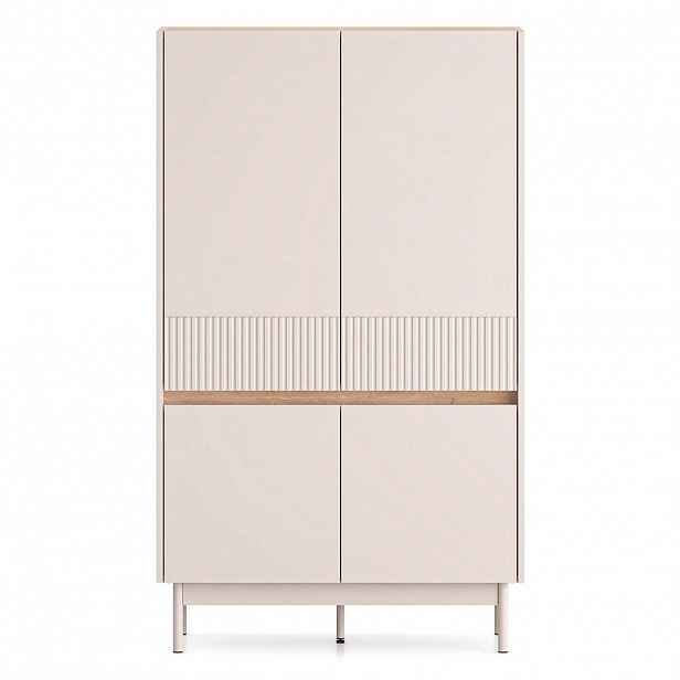 Selsey HIGHBOARD Dunea kašmírově šedá/dekor dubu 92 cm