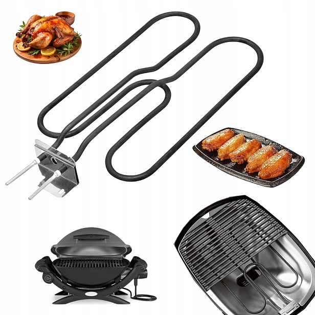 2200W Topný Prvek Pro Elektrický Gril, Černý, Odolný Pro Weber