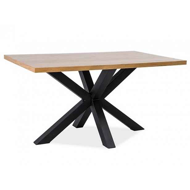Černý jídelní stůl s deskou v dekoru dub CROSS 180x90