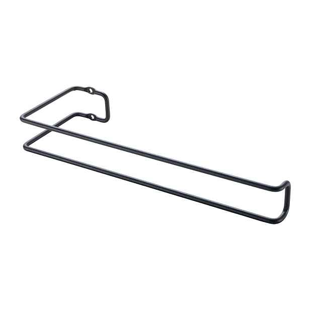 Černý nástěnný držák na kuchyňské utěrky Metaltex